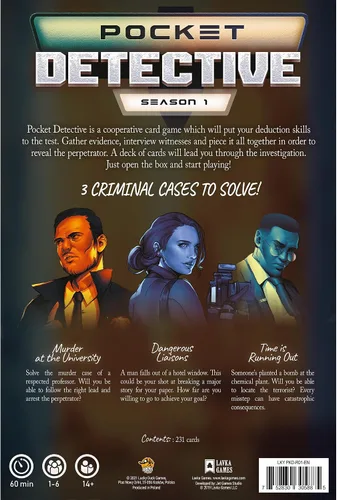Vista 3 de Pocket Detective - Juego de cartas de la temporada 1 - Resuelve misterios intrigantes en cualquier lugar. Juego cooperativo para niños y adultos, a