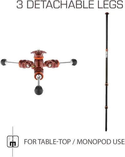 Vista 7 de 3 Legged Thing Pro Range 2.0 Winston 2.0 - Sistema de trípode de fibra de carbono - Trípode ajustable para cámara con 3 patas desmontables
