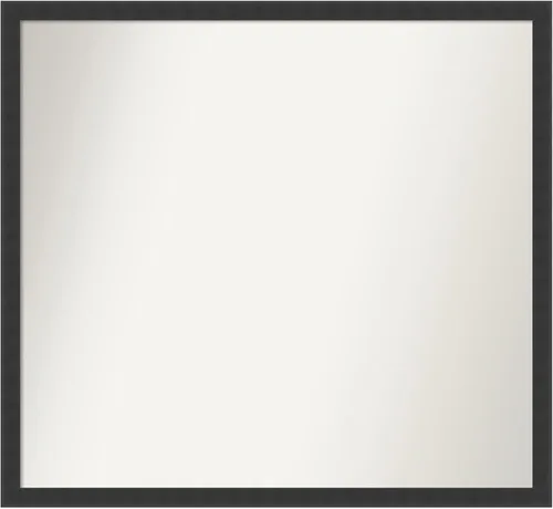Vista 189 de Amanti Art Espejo de baño negro para sobre fregadero, 22 x 22 pulgadas, espejo de tocador cuadrado estrecho negro Avon, marco de madera casual