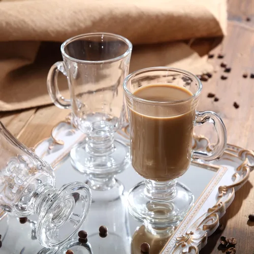 Vista 3 de Sieral 12 tazas de café irlandés de 8.5 onzas de vidrio transparente