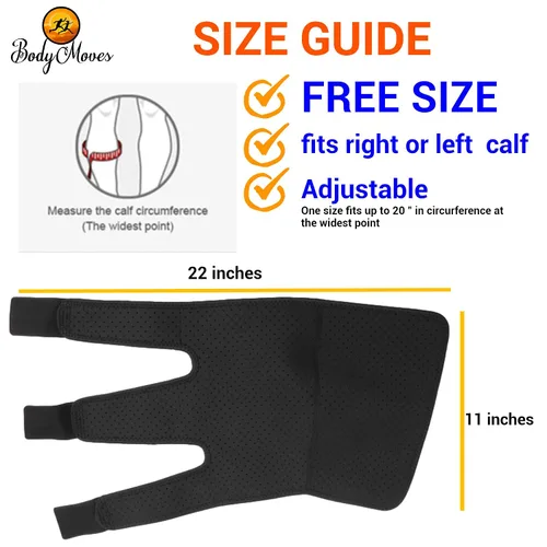 Vista 5 de BodyMoves Soporte para pantorrillas, paquete de gel caliente y frío para espinilleras musculares desgarradas, soporte para piernas para férulas
