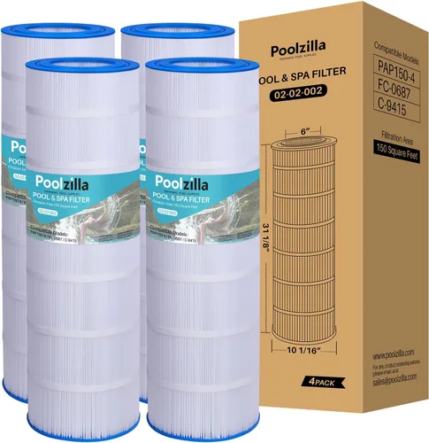 Vista 10 de Poolzilla 1 cartucho de repuesto para CC150, CCRP150, PAP150, Unicel C-9415, R173216, 59054300, Filbur FC-0687, 160317, 160355, 160352, Predator