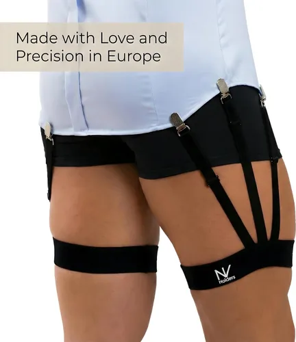 Vista 7 de NV Holders Mejorado 2.0, con cierres mejorados estancias de camisa premium, soportes para camisas, ligas de camisa, pliegues de camisa para hombres