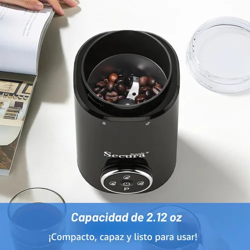 Vista 2 de Secura Brands Molinillo eléctrico de grano de café, negro