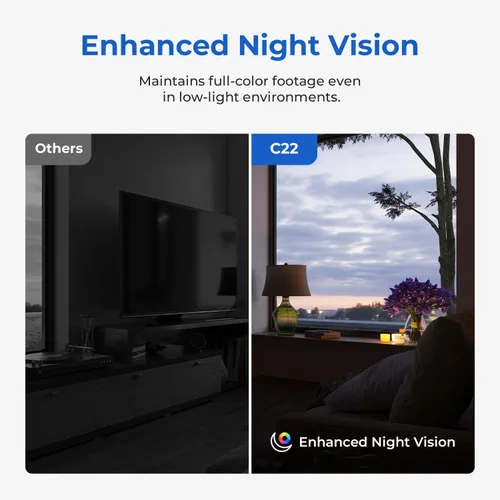 Vista 6 de IMILAB Cámara de Seguridad Interior C22 3K - Cámara Doméstica con Vista de 360° con Visión Nocturna a Color para Monitor de Bebé/Mascota, Cámara