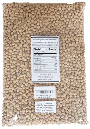 Vista 2 de Hunza Garbanzo Orgánico Frijoles/Garbanzos (5 lbs)