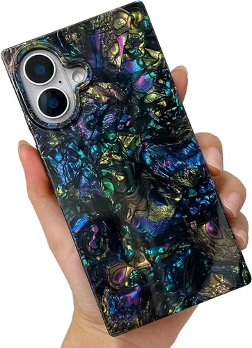 Vista 34 de Elegante Funda con Concha de Madre Perla para Niña Compatible con iPhone 14 de 6.1 Pulgadas, Funda Rectángulo con Borde, Elegante y delgada