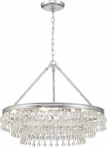 Vista 15 de Crystorama Calypso - Lámpara de araña dorada vibrante con forma de lágrima de cristal de 25 pulgadas