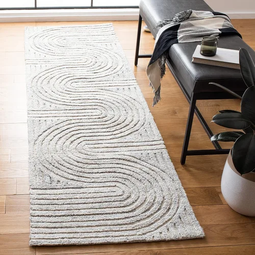 Vista 20 de SAFAVIEH South Hampton Collection - Alfombra decorativa, 2 x 3 pies, color beige, lana abstracta hecha a mano, ideal para zonas de alto tráfico