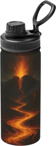 Vista 11 de Aurora Printed Insulated Water Bottle, 18oz Stainless Steel Funny Travel Mug, Leakproof Hot & Cold for Sports, Gym, Hiking