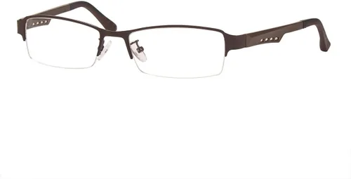 Vista 6 de LOOVIT titanio medio borde gafas marco óptico de metal rectangular con bisagras de resorte para hombres y mujeres