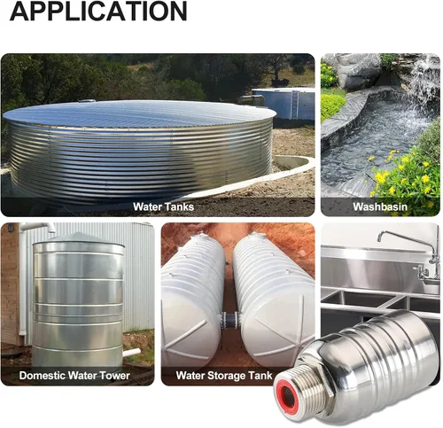 Vista 3 de Baomain Válvula automática de control de nivel de agua, rosca macho de 1/1 pulgada, válvula de flotador de cierre automático, acero inoxidable 304