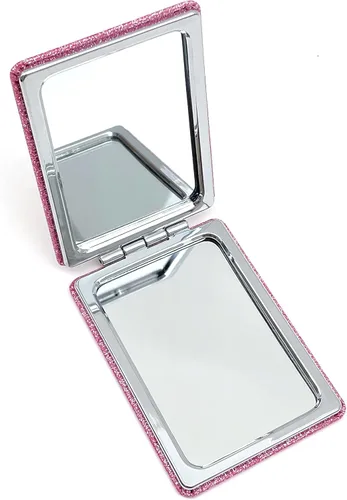 Vista 4 de 12 piezas Sweet 15 Quinceañera Espejo compacto cuadrado con purpurina de piel sintética espejo de maquillaje Recuerdos de Mis años fiesta