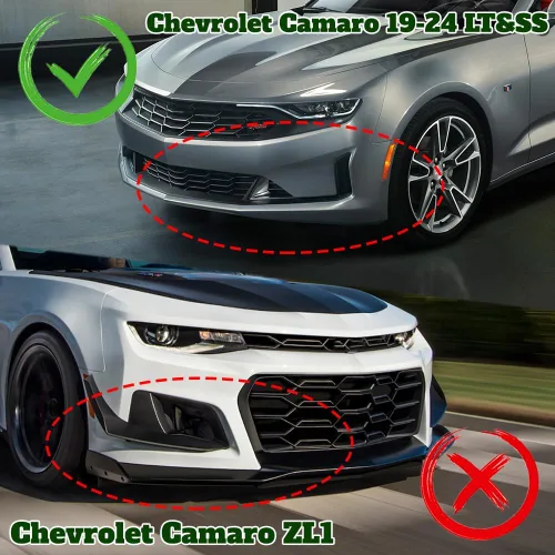 Vista 6 de Q1-TECH, borde de parachoques delantero compatible con Chevy Camaro LT/LS/RS/SS 2016 2017 2018 2019 2021 2022 2023 2024, alerón de parachoques
