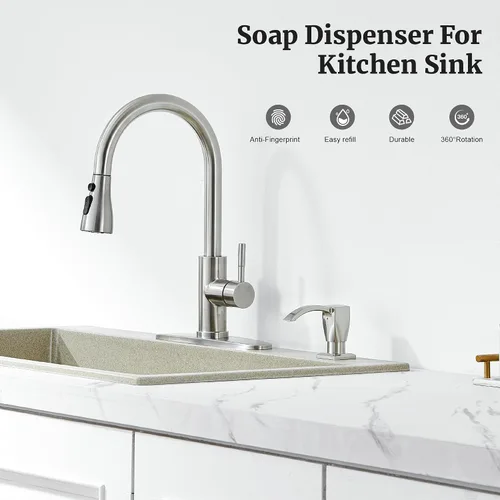 Vista 3 de Ultimate Unicorn Dispensador de jabón para fregadero de cocina, dispensador de jabón integrado para fregadero de cocina, dispensador de jabón debajo