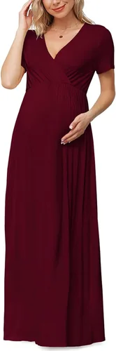 Vista 2 de Xpenyo - Vestido largo de maternidad casual para el embarazo la fiesta de bienvenida del bebé