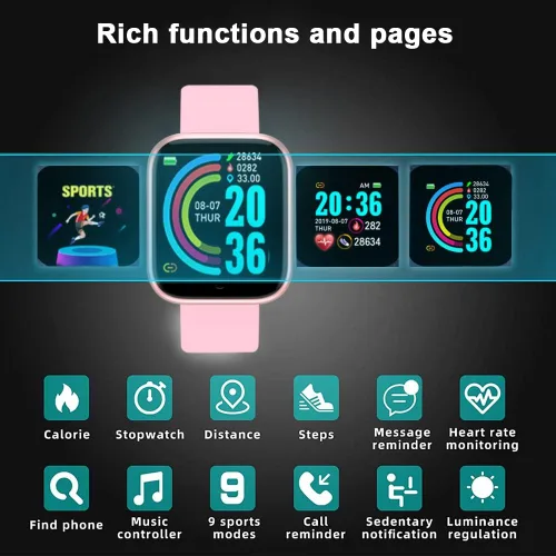 Vista 8 de Reloj inteligente rastreador de fitness con monitor de frecuencia cardíaca podómetro de seguimiento de actividad para mujeres y hombres rastreador