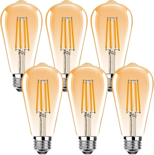 Vista 9 de ST19 Bombillas LED Edison vintage, bombilla LED E26 equivalente a 25 W, bombillas de filamento LED vintage, 2.5 W blanco cálido 2200 K, 250 lúmenes