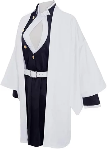Vista 2 de Anime Mitsuri Cosplay Costume Kanroji Kimono Suit Halloween Party Outfits With Wig
