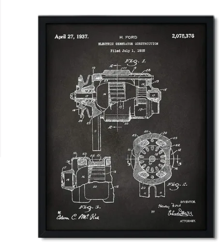 Vista 60 de Andaz Press Póster de decoración de pared con estampado de patente de pizarra, 8.5 x 11 pulgadas, aviones, trenes, automóviles, póster de patente