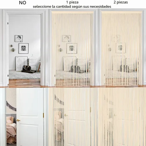Vista 3 de HSYLYM - Cortinas de cuerda de espaguetis para puertas con borlas de privacidad, marco de puerta, hippy, pared, cocina, pasillo, bohemia, cortinas