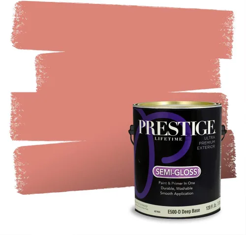 Vista 599 de Prestige Paints Pintura exterior e imprimación en uno, 1 galón, plano, coincidencia comparable de Valspar* Amber Rose*