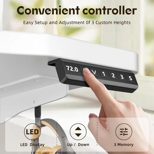 Vista 12 de EnHomee Escritorio eléctrico de pie ajustable de altura de 55 x 24 pulgadas