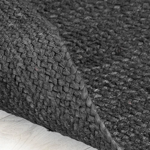 Vista 5 de Homemonde - Alfombra de yute, 2'x3', rectangular, decoración bohemia para el hogar, alfombra reversible y trenzada tejida a mano, estilo rústico