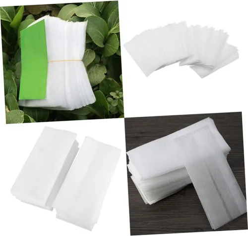 Vista 9 de 200Pcs Biodegradable Non-Woven Seedling Bags, White Plant Grow Pouches