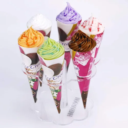 Vista 5 de Platos para Helado/Soporte de Helado Acrílico (6 agujeros en forma de flor)