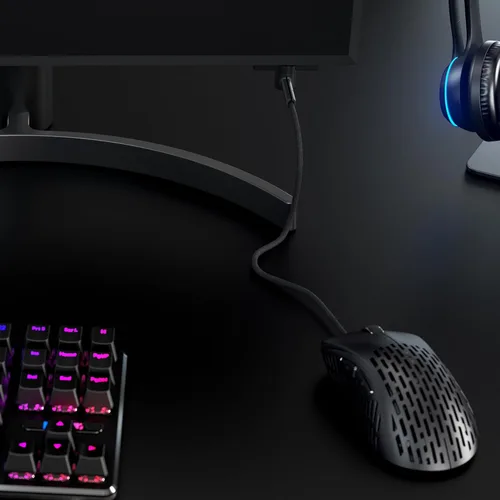 Vista 3 de Pulsar Gaming Gears - Micro Bungee ES : Soporte de ratón con cable sin arrastre - Movimiento libre en tu escritorio - Tamaño súper compacto