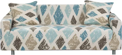 Vista 7 de Funda estampada para sofá, funda elástica para sofá, protector de sofá para sofá de 3 plazas, funda elástica para sofá con 1 funda de almohada