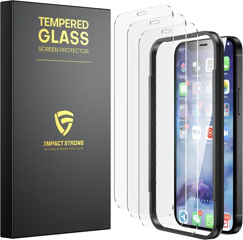 Vista 22 de ImpactStrong Protector de pantalla de vidrio templado inastillable para iPhone 11 Pro/iPhone XS/iPhone X, marco de fácil instalación, sin burbujas