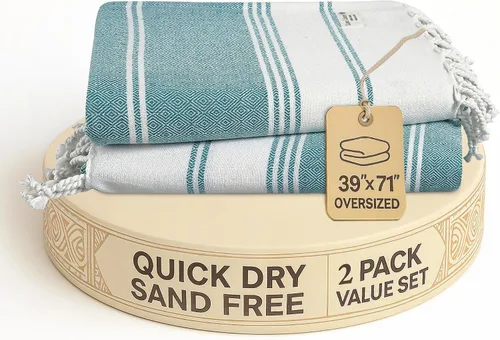 Vista 48 de LANE LINEN Toalla de Playa, Paquete de 2 Toallas de Playa de Gran Tamaño, 39"x71", Toallas de Piscina de Secado Rápido para Adultos, Absorbentes a