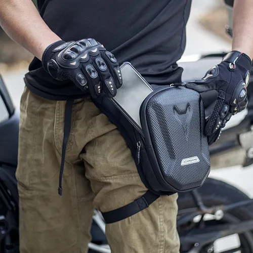 Vista 2 de Riñonera para motocicleta, bolsas de pierna caída, para hombres y mujeres, ciclismo, ciclismo, táctica, muslo, bolsa de almacenamiento