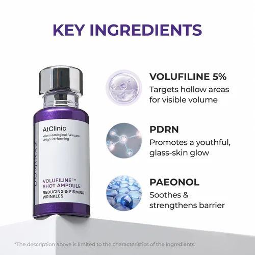 Vista 4 de DOMINAS AtClinic Volufiline PDRN Serum - 2 semanas de volumen y elasticidad potenciador con 5% de volufilina, PDRN y paeonol, pérdida de volumen