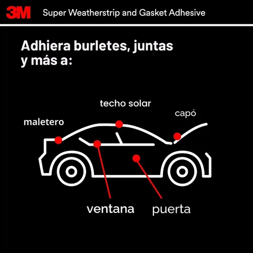 Vista 4 de 3M adhesivo para burletes negro, 08011, 5 onzas líquidas, 1 por paquete