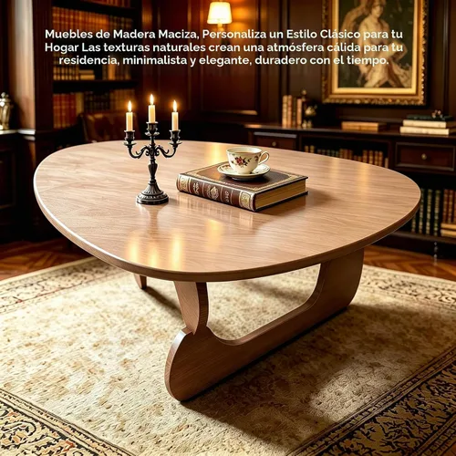 Vista 7 de Mesa de centro moderna de madera maciza, mesa central triangular única para sala de estar, 35.4 x 22.8 x 16.5 pulgadas, natural