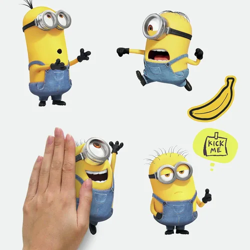 Vista 3 de Minions: The Rise of Gru - Calcomanías de pared para despegar y pegar de RoomMates