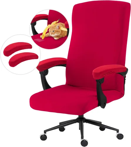 Vista 104 de Fundas elásticas resistentes al agua para sillas de computadora - Protectores lavables para respaldo giratorio y asiento para mascotas - Negro