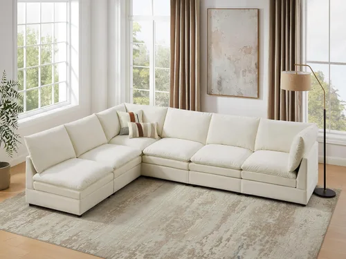 Vista 12 de Cómodo sofá biplaza, sofá moderno seccional de 2 asientos, Terry Curry Cloud Comfort, tapizado, cojín grueso, sofás para sala de estar