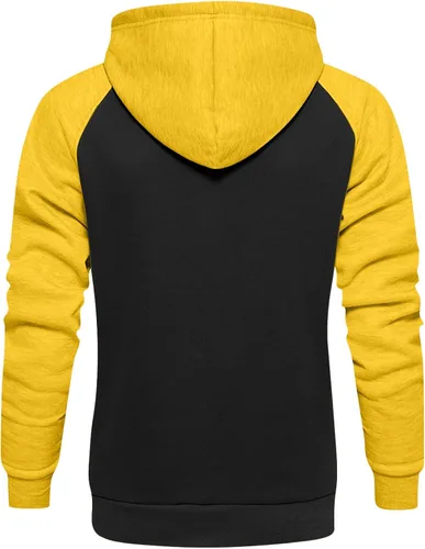 Vista 4 de Sudaderas con capucha y sudaderas de moda para hombre, estilo casual, con retazos, ajustadas, con capucha, de manga larga