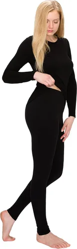 Vista 2 de ALWAYS Conjunto de ropa interior térmica para mujer, forro polar de alta calidad, suave, cálido, largo, capa base, ropa térmica