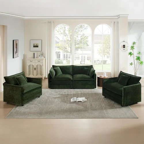 Vista 67 de 76.7" Cloud Couch for Living Room, Deep Seat Loveseat Sofa, Beige Breathable Chenille, 2-Seats Couch for Apartment Small Spaces, Pocket Spring