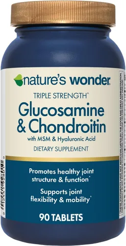 Vista 10 de Nature's Wonder Glucosamina condroitina de triple fuerza con MSM y ácido hialurónico y boswellia para la salud de las articulaciones, apoya