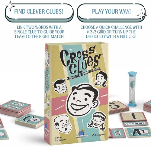 Vista 6 de Blue Orange Juegos Cross Clues- Nuevo juego de fiesta familiar cooperativo para 2 a 6 jugadores. Recomendado para edades de 7 años en adelante