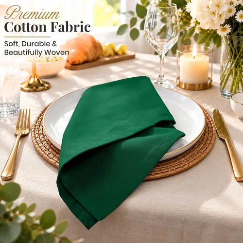 Vista 3 de Ruvanti - Servilletas de tela, paquete de 6, de 45 x 45 centímetros, 100% algodón, lavables, suaves y absorbentes, perfectas para bodas, Navidad