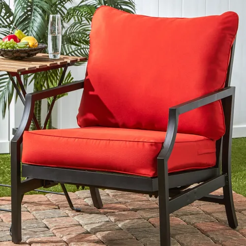 Vista 2 de Greendale Home Fashions Juego de cojines de asiento profundo para exterior de 2 piezas, Fuego