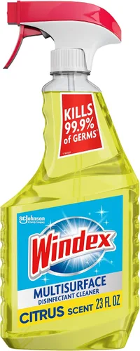 Vista 10 de Windex Refill - Spray desinfectante limpiador multiusos, botella hecha de plástico 100% reciclado, aerosol de limpieza de superficies, aroma cítrico