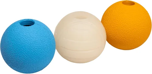 Vista 9 de Amazon Basics Juguetes para Perros, Pelotas de Goma Interactivas para Buscar, (Paquete de 2), 3 Pulgadas, Azul, Naranja